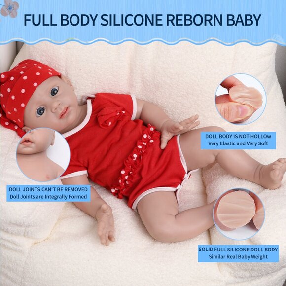 20'' Full Body Silicone Lifelike Baby Girl Doll Artificial Silicone Reborn Doll - Picture 7 of 12